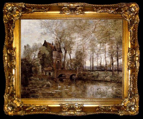 framed  Jean-Baptiste Camille Corot Chateau de Wagnonville par Jean-Baptiste Corot, ta009-2